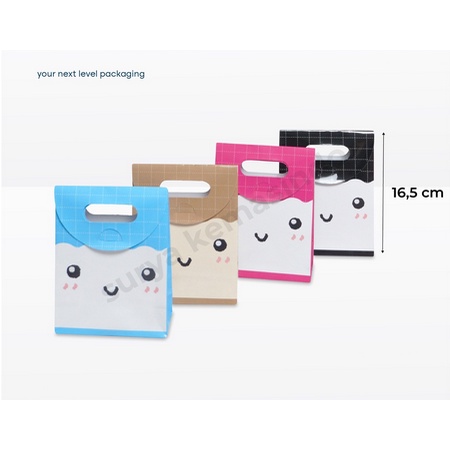 

12,5x6x16,5 cm "Cute Smile" Motif/Paperbagmotif/Hadiah/Hampers/Kraft/ArtPaper