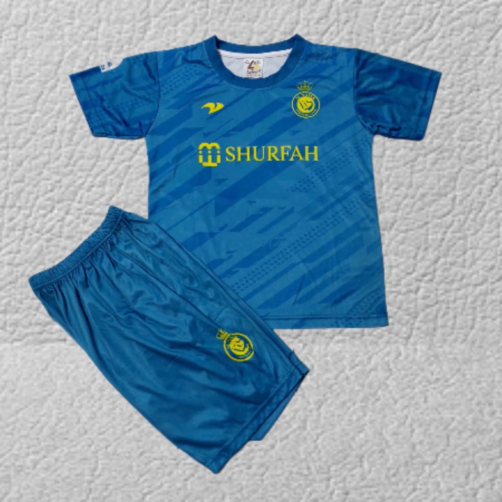 stelan baju bola jersey al nassr/baju bola jersey anak printing al nassr 5-12th