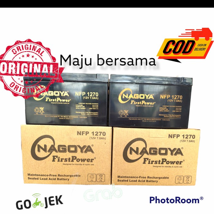 Terlaris Aki Baterai Kering Vrla Mf Nagoya 12V7Ah Sepeda Listrik,Ups,Mainan