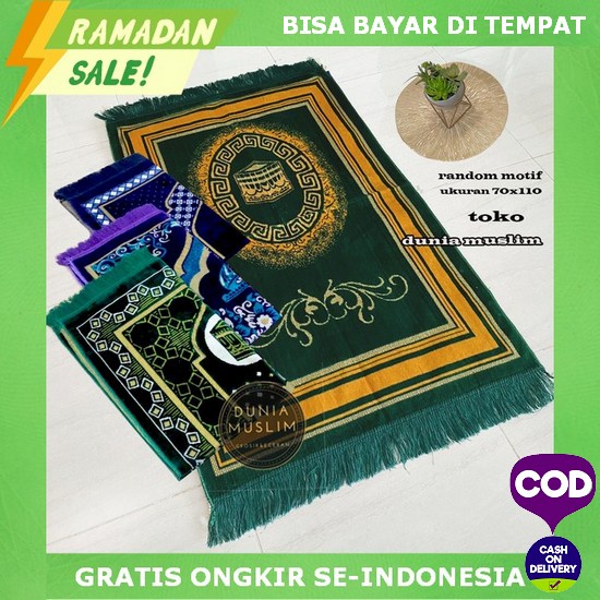 Sajadah Turki Premium Tebal Busa Polos Anti Slip Pouch Grosir Mini Import Turkiye Motif Bunga Sejada