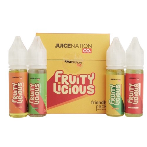 Fruitylicious Friendly Pack Salt Nic Edition 25MG 4x15ML by Juicenation Company