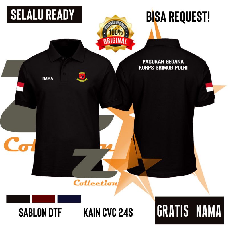 KAOS POLO GEGANA / KAOS BRIMOB POLRI / KAOS KERAH GEGANA