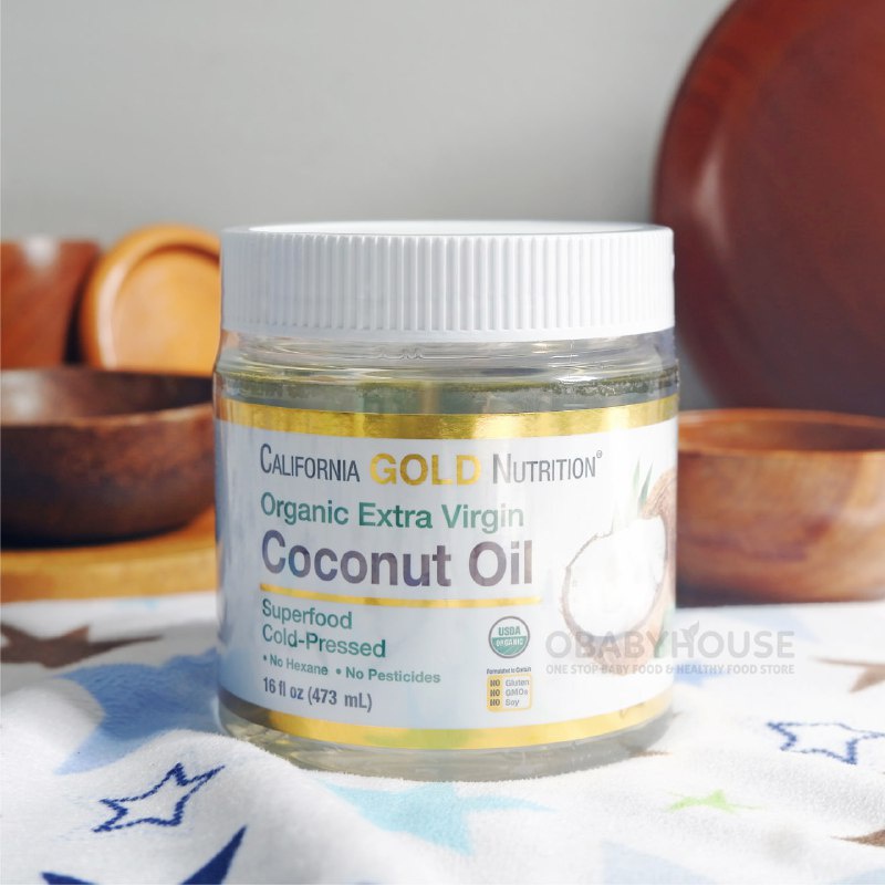 California Gold Nutrition Organic Extra Virgin Coconut Oil Cold-Pressed 473 ml