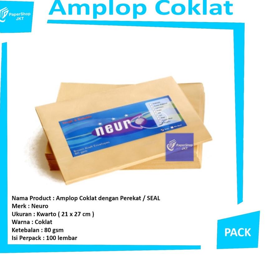 

12.12 Terlaris NUERO - Amplop Coklat Kwarto Seal ( 21 x 27 cm ) - Pack murah