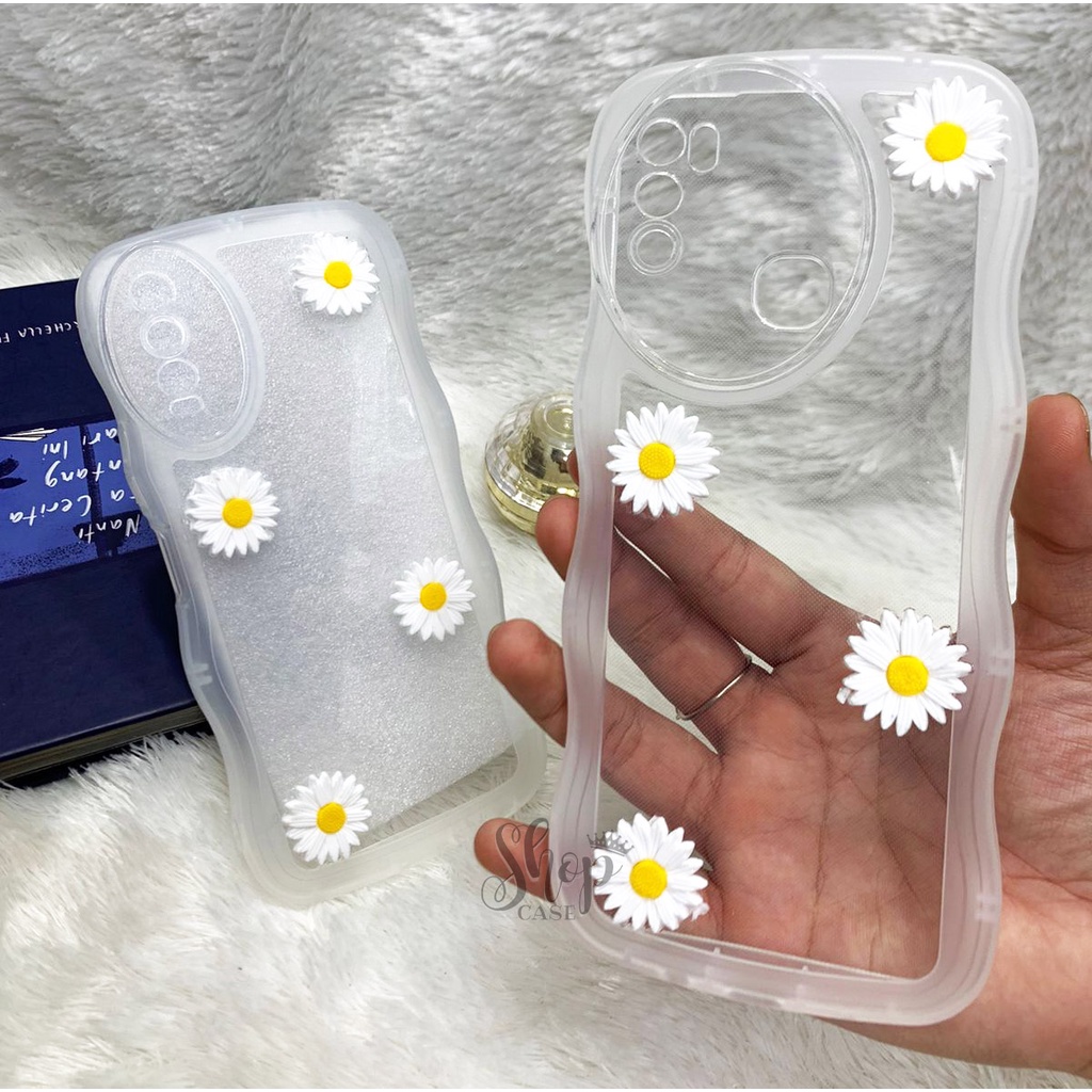 Case Gelombang bunga timbul for Infinix Smart 6 Smart 4 Smart 5 Hot 9 Hot 9 Play Hot 10 Hot 10 Play 