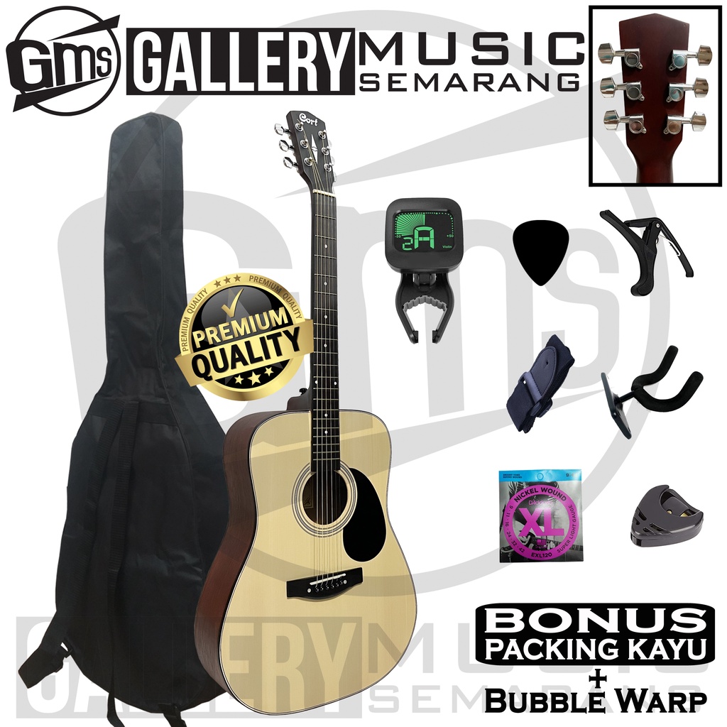 Gitar Akustik Cort AD810 OP Custom Paket Super Komplit