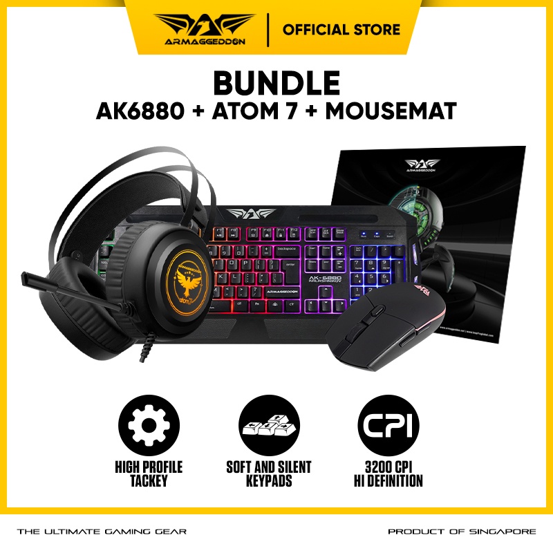 Armaggeddon Keyboard Mouse Gaming Combo AK6880 Kalashnikov + ATOM 5 / MG370 / XENON 2 / WASP 5 COMBO