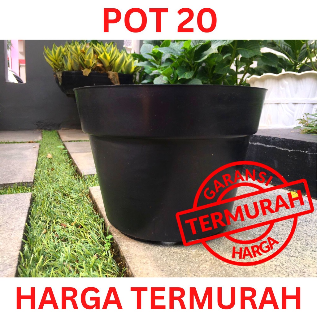 Pot Bunga Murah/Pot Tanaman / Pot plastik hitam uk  20cm