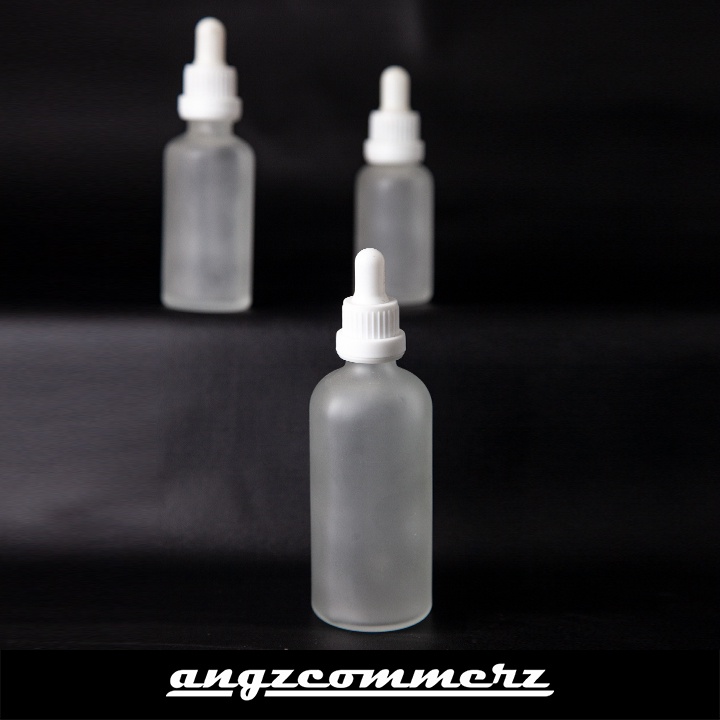 Frosted Bottle With Dropper Pipette With White Sealing Cap 100 ml