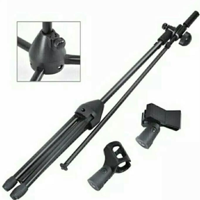 stand mic Tripod panjang Free 2 Holder mic Rd - 209 Original