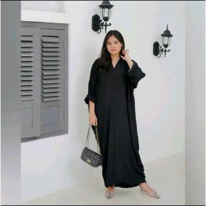 KAFTAN NAGITA LONG DRESS BAHAN CRINKLE AIRFLOW | DRESS LONG SQUARE CRINKLE | DRESS JUMBO CANTIK KEKINIAN