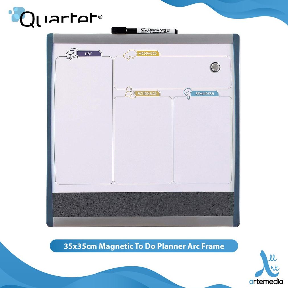 

Papan Tulis Tempel Quartet 35x35cm Magnetic To Do Planner Arc Frame
