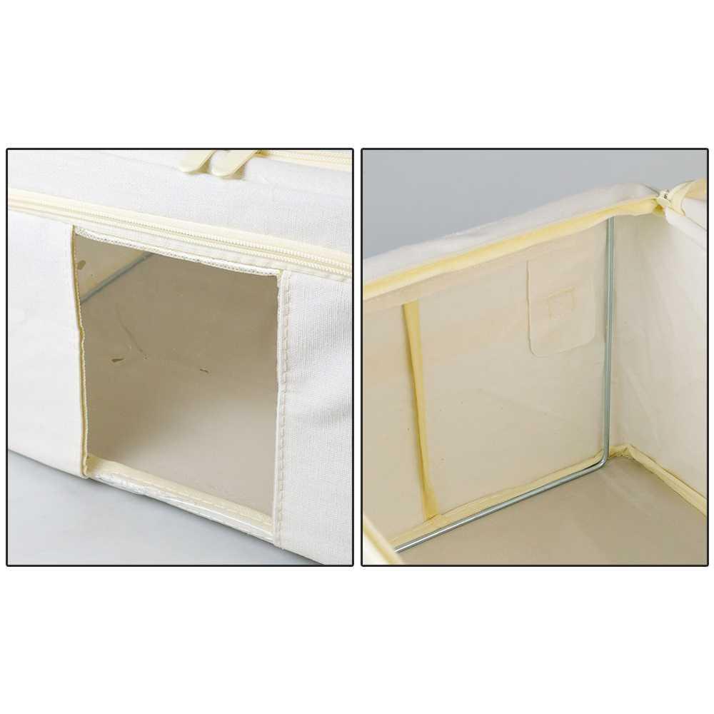 Kotak Pakaian Lipat Organizer Box Foldable 24L with Window - JB-24L - Cream