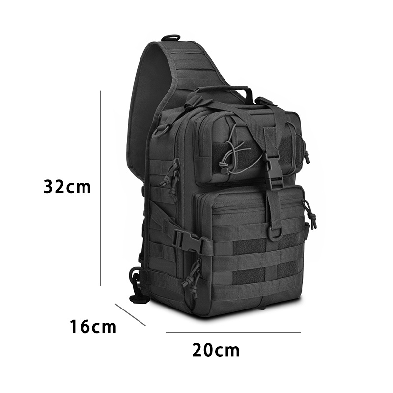 SmallLee 20L tas tactical  Pria Tas Selempang Hitam Tahan Air