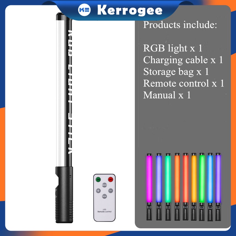 RGB  Handheld Colorful LED Stick Fill Light Handheld LED Flash Light Stick Photographic Lighting  with Remote Control 2000 Lumens