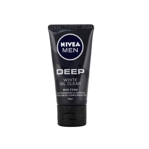 NIVEA MEN DEEP BRIGHT OIL CLEAR MUD FACIAL FOAM SABUN WAJAH 50 ML