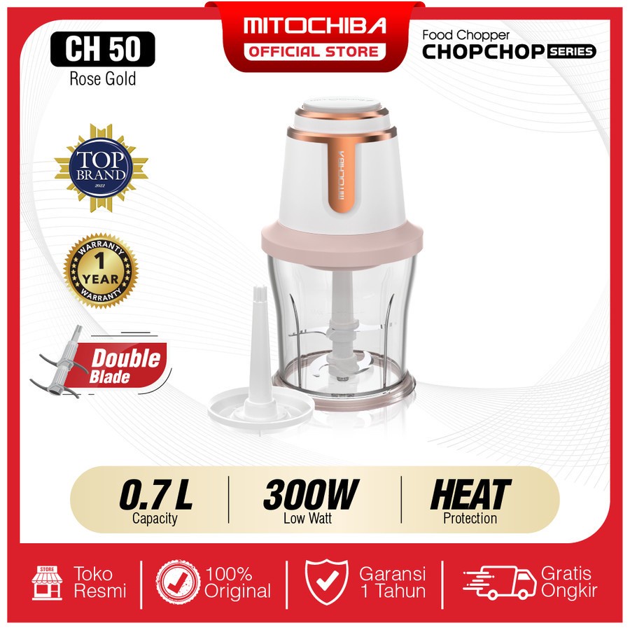 Food Chopper Mitochiba CH 50 CH50 0,7 Liter Blender Bumbu Daging Mito Chopchop Pink Black Blue Purple Gold