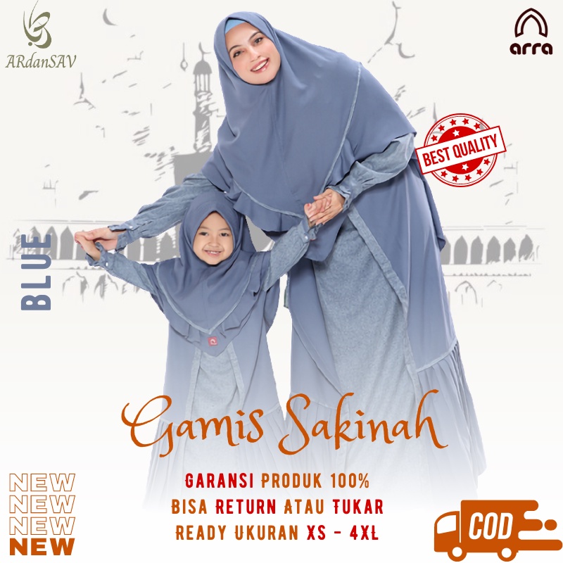 Gamis Couple Ibu Anak Perempuan Umur 1 2 3 8 10 12 Tahun Ukuran Jumbo ld 130 ld120 sarimbit Lebaran 