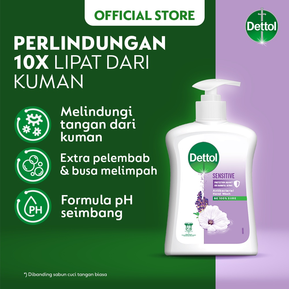 Dettol Sabun Tangan Anti Bakteri Sensitive 200 ml Refill