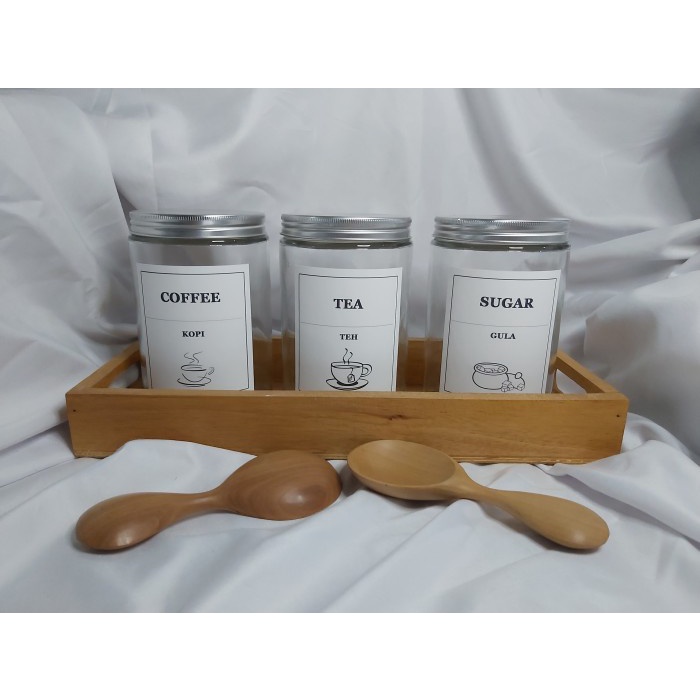 TOPLES GULA KOPI TEH AESTHETIC / TOPLES KACA 750ML / SET 3PCS