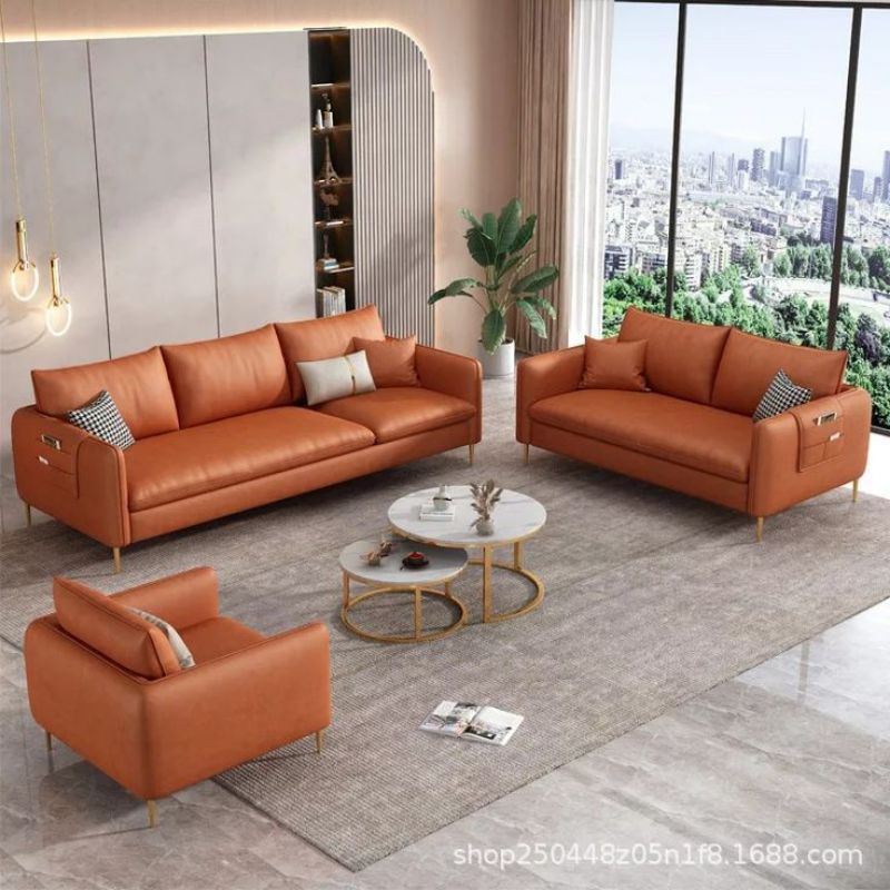 Sofa set ruang tamu bahan kulit