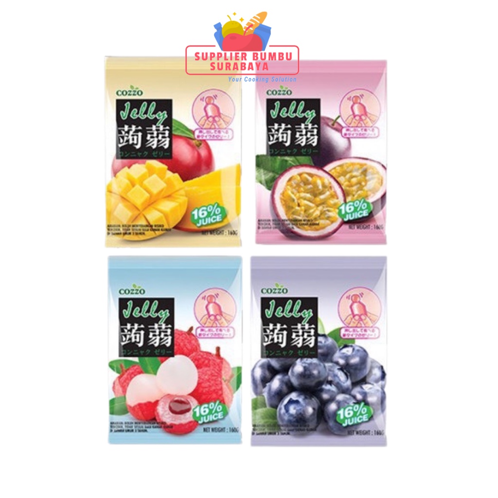 Cozzo Jelly Fruit Jeli Agar Lychee Mangga Blueberry Passion Fruit 160g