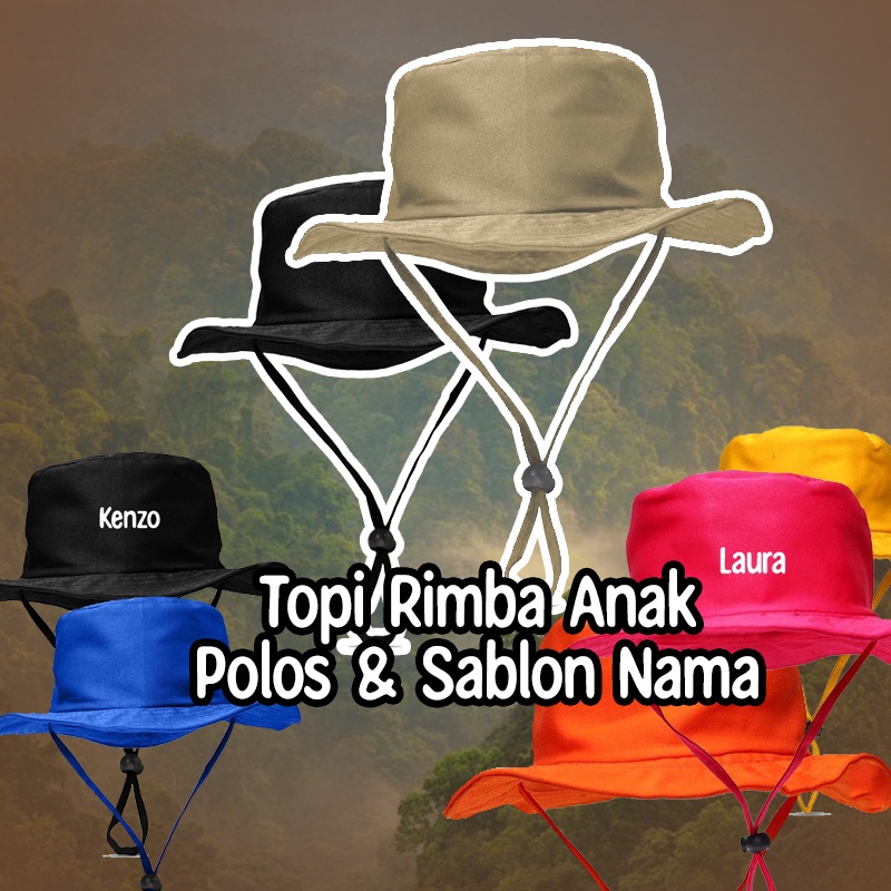 Topi Anak Sablon Nama Topi Rimba Anak Laki Laki Perempuan Bucket Polos Anak Topi Bucket Anak Pakai T