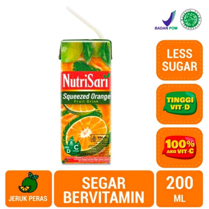 

NutriSari RTD Squeezed Orange 200 ml - Minuman Jeruk Peras Vitamin C