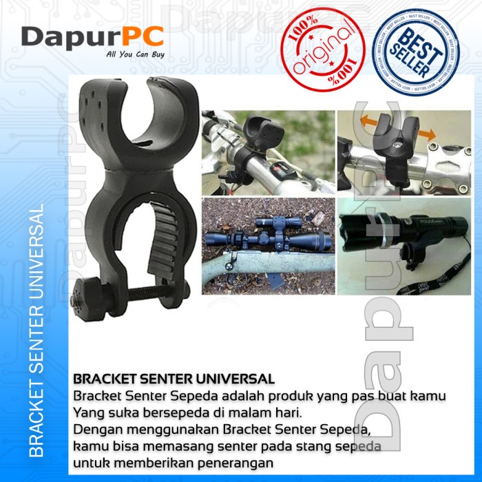 [Senter] Mount Braket Senter Sepeda Lampu E17 Police Swat Taffware [Lamp]