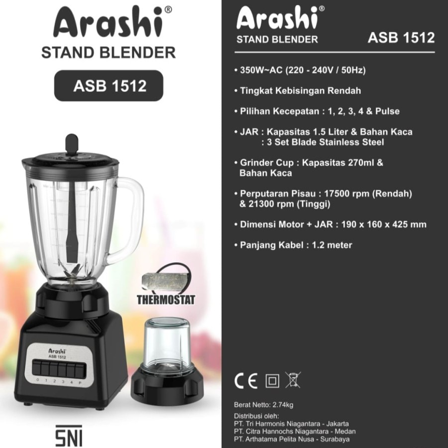 Arashi Stand Blender ASB 1512