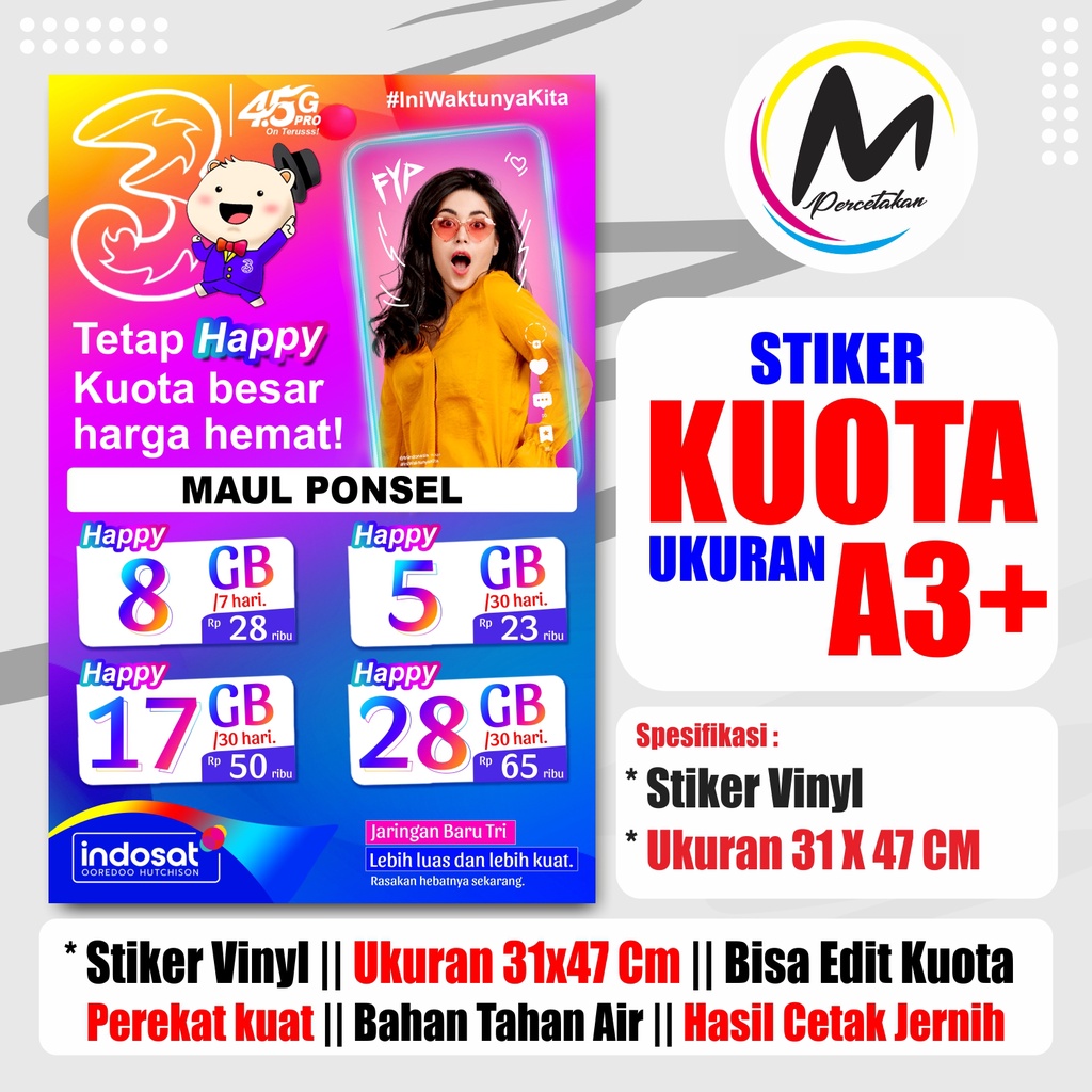 

CETAK STIKER KONTER / STIKER ETALASE / STIKER DINDING UKURAN A3