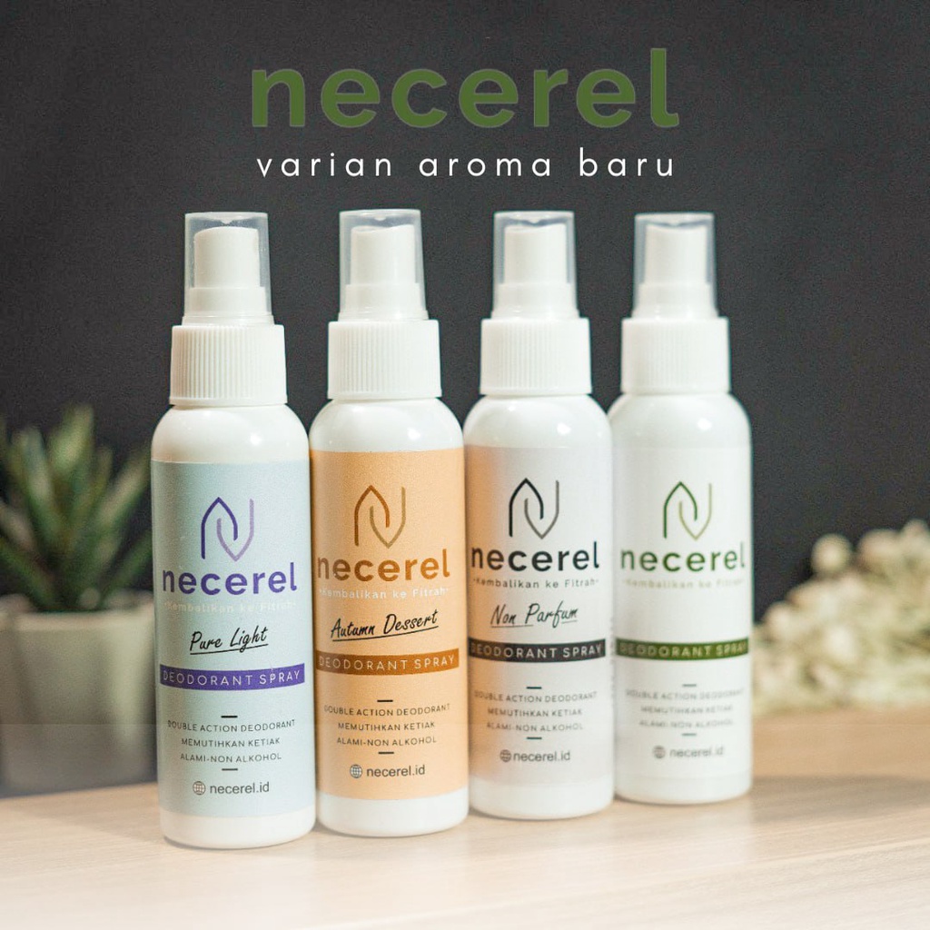 NECEREL Deodorant Spray Cair Alami Natural Non Alcohol 100ml - Deodoran Non Alkohol/Body Spray/Penghilang Bau Ketiak/Bau Badan