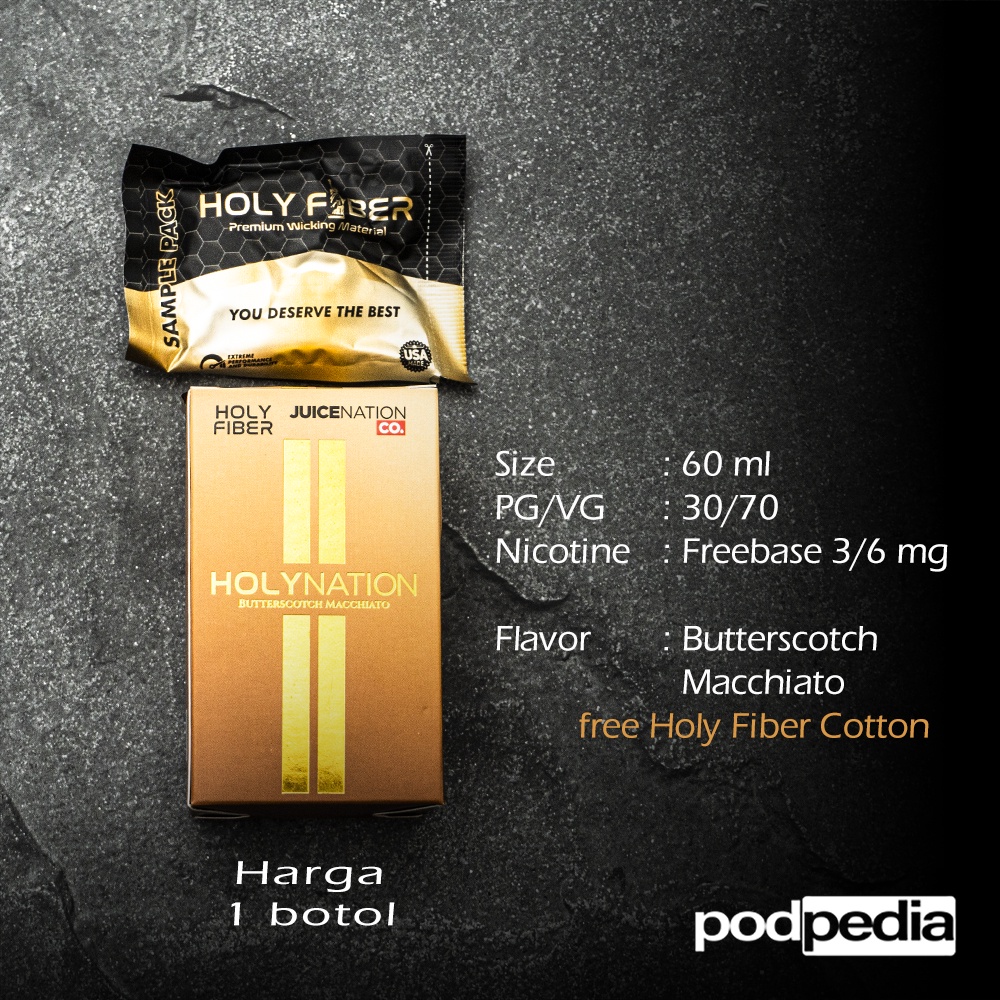 HolyNation Butterscotch Macchiato 60ml 3mg 6mg Freebase