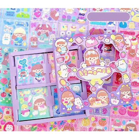 Stiker Glitter Planner Scrapbook Tempel Dekorasi Sticker Cute Aesthetic