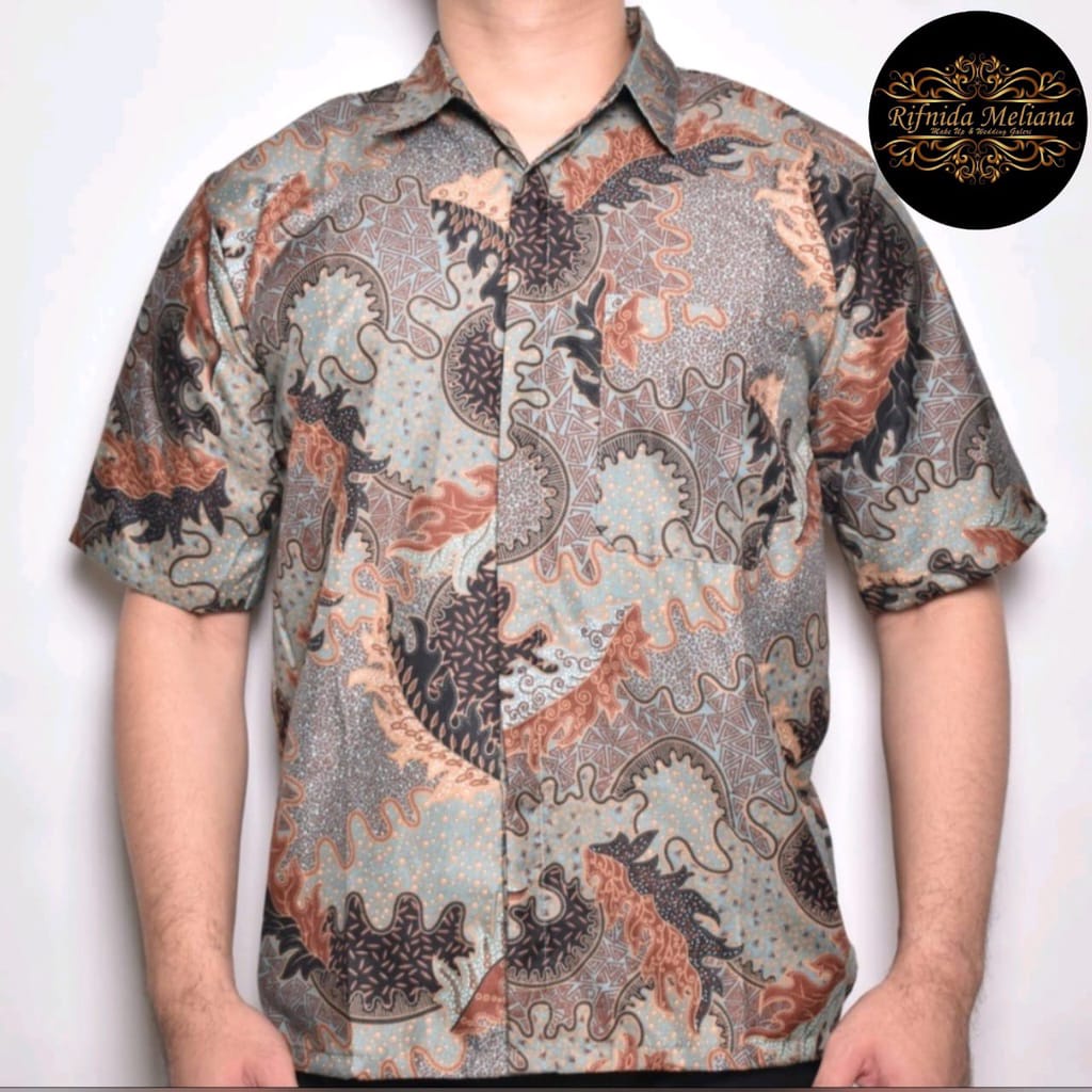 PROMO KEMEJA BATIK PRIA LENGAN PENDEK HEM BATIK TERBARU BATIK MURAH KHAS PEKALONGAN