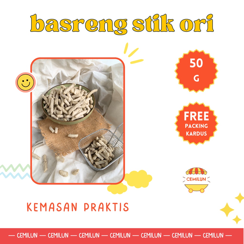 

[50 Gram STP] Basreng Stik Baso Goreng Stick Original Daun Jeruk Kemasan Praktis