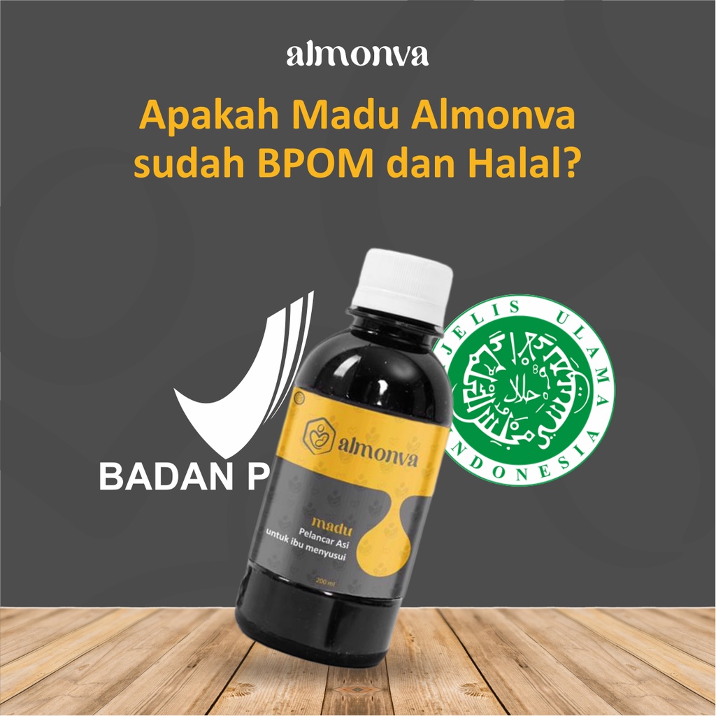 Almonva Madu Herbal Pelancar ASI Daun Katuk Almond Halal BPOM
