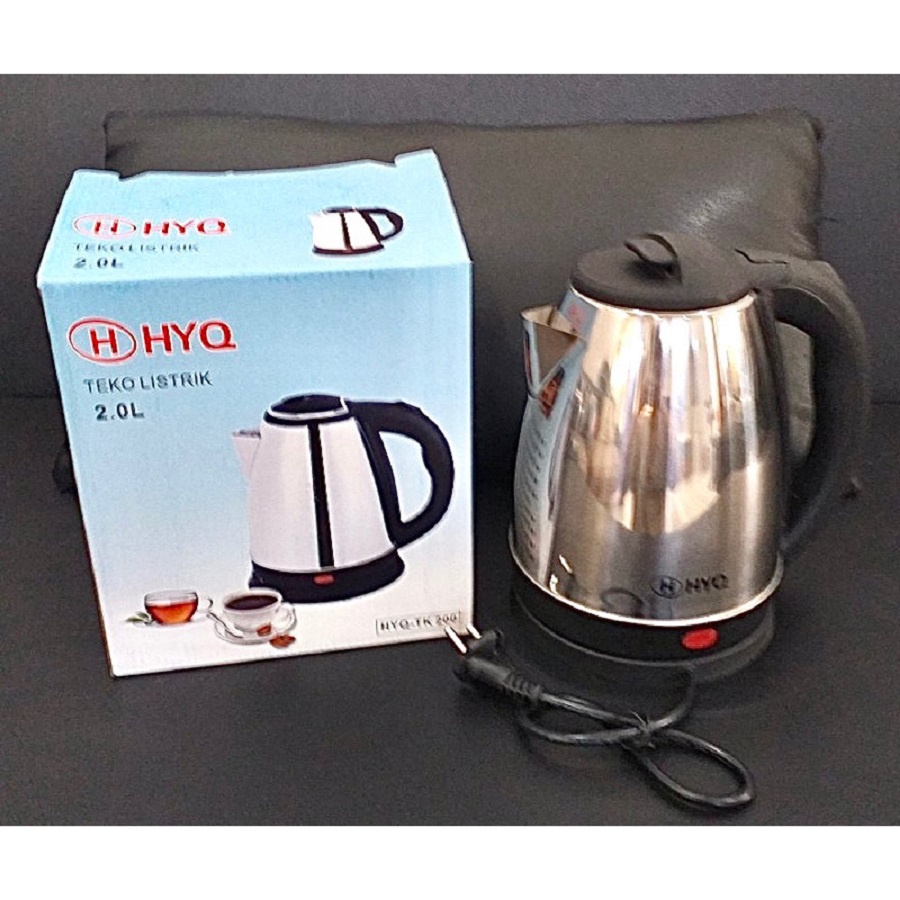 Teko Listrik Pemanas Air Hyq 2L 2 Liter Otomatis Kettle Electric Stainless