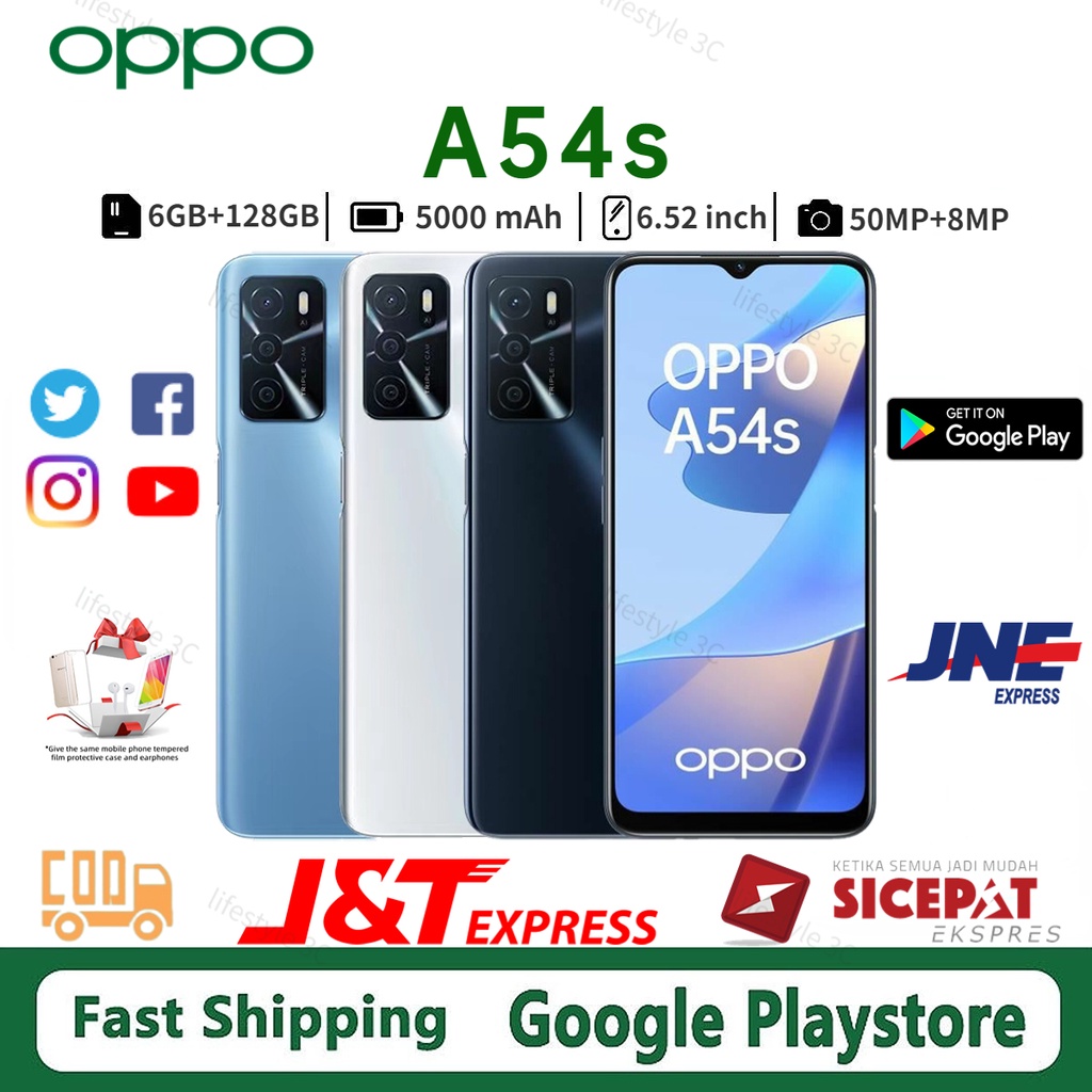 OPPO A54s RAM 6/128GB 8MP Depan 50MP Kamera Belakang Layar 6.52 inci Baru Garansi 1 Tahun