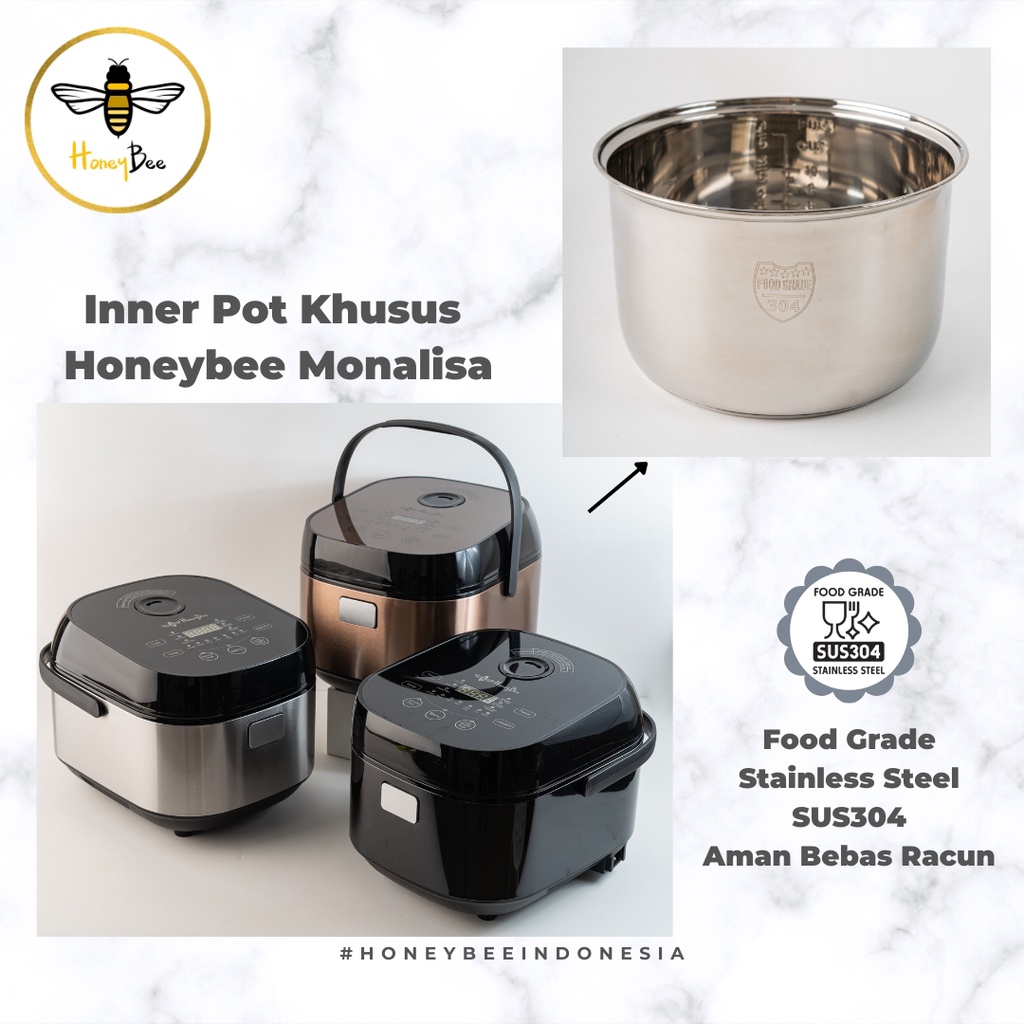 Honeybee Monalisa Inner Pot Panci - Stainless Steel SUS304 Food Grade