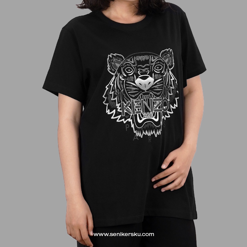 Kenzo Tiger Print Grey Black Tee