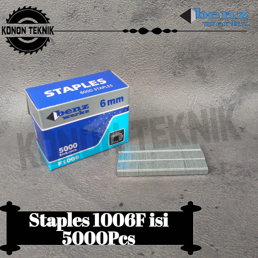 

Isi staples tembak 1006F Benz Werkz Staples 1006F 5000Pcs / Isi staples tembak 1006F Benz Werkz Staples 1006F 5000Pcs