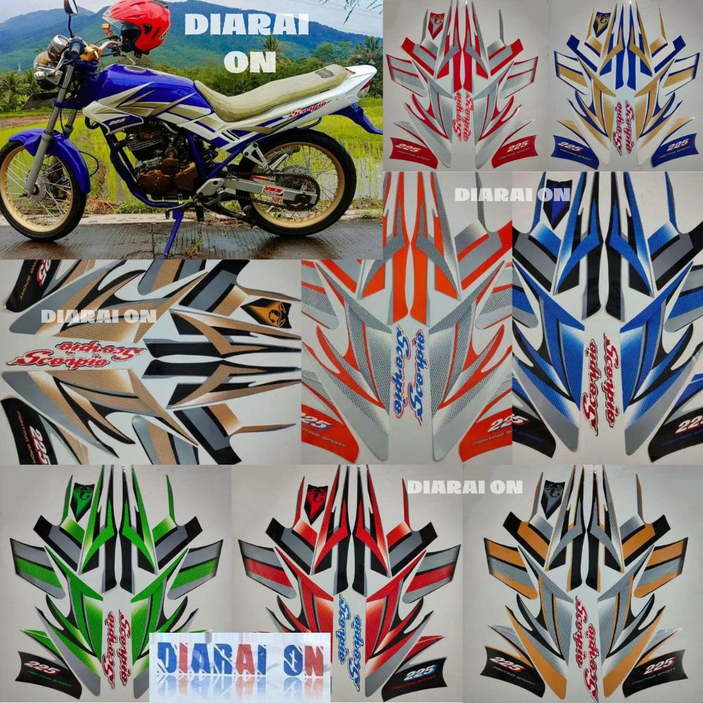 Striping Stiker Motor Yamaha Scorpio Kotak - Scorpio Steko 2004 Murah