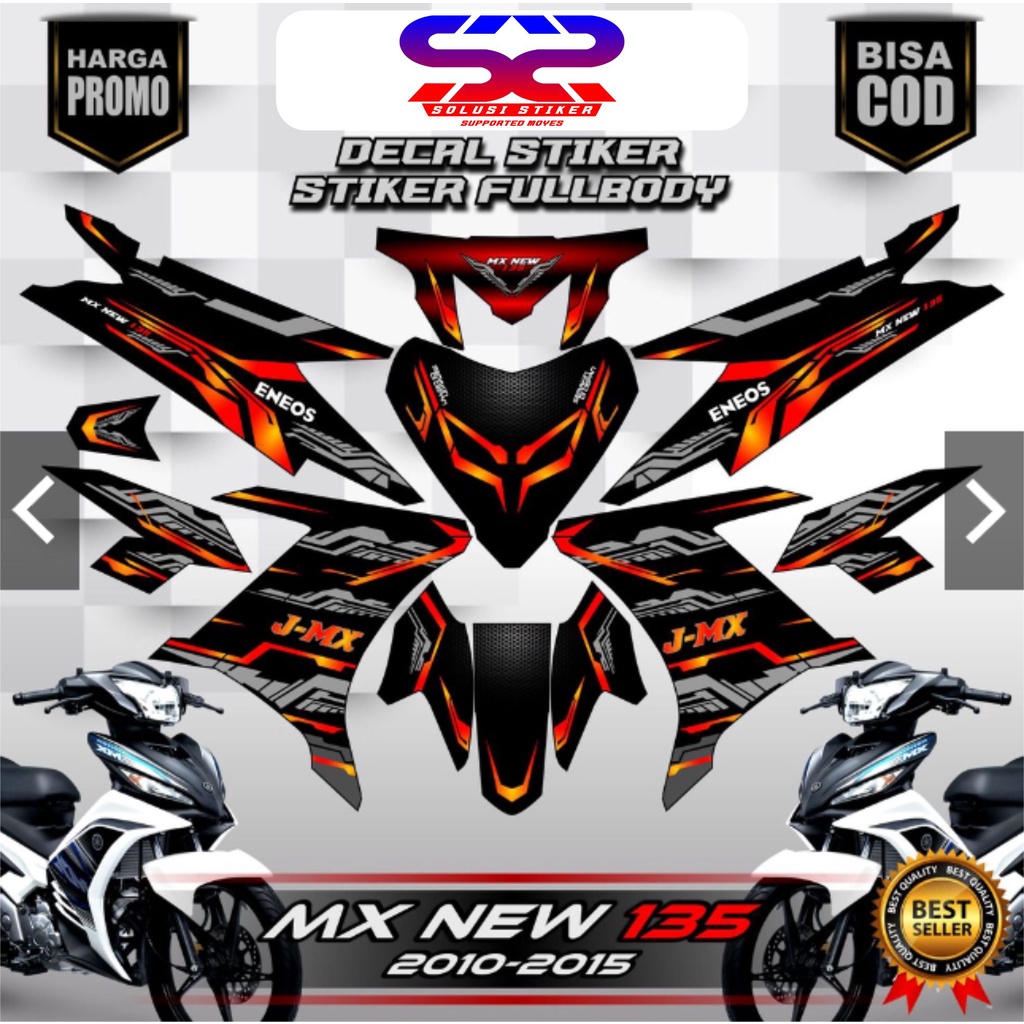 Decal Sticker Mx New 135 Desaind Matrixlane Merah Full Body  Decal Mx 135 Full Body
