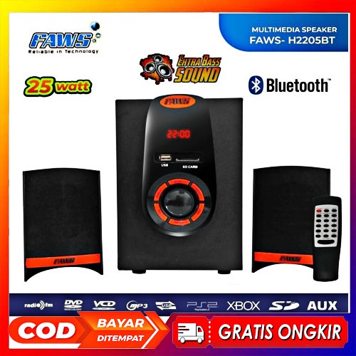 SPEAKER BLUETOOTH AKTIF MULTIMEDIA FAWS H2205 BT SUARA EXTRA BASS TERBARU DAN TERMURAH