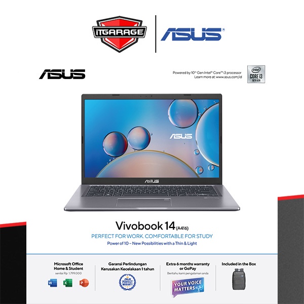Asus Vivobook A416JAO-VIPS3501|i3-1005G1/8G/512G/Intel UHD