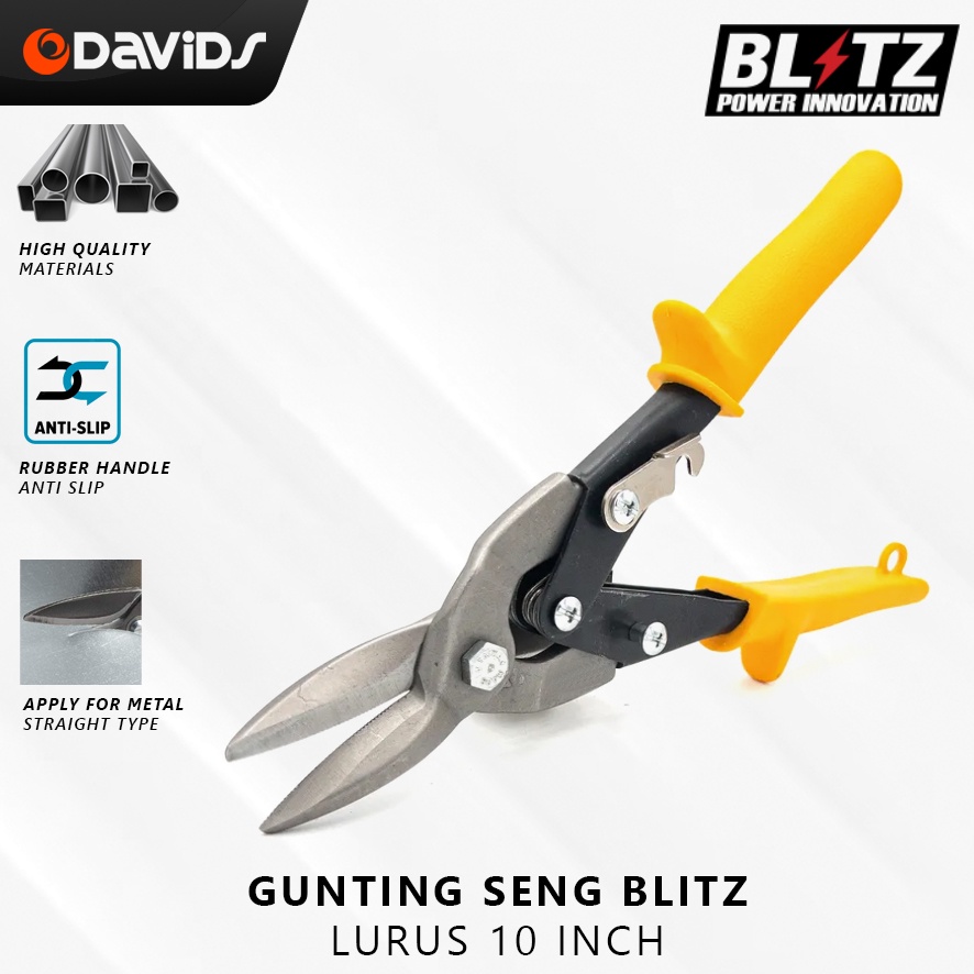 Gunting Holo Baja Ringan Seng Galvalum Hollow Lurus Blitz 10 Inch