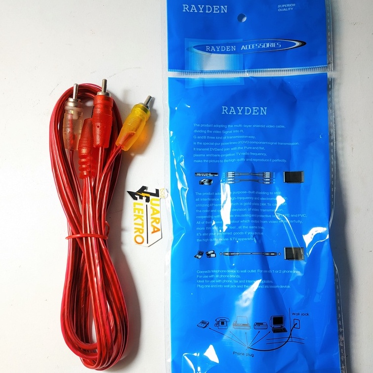 Kabel 3 RCA - Mini 3,5 mm Stereo 1,5 Meter