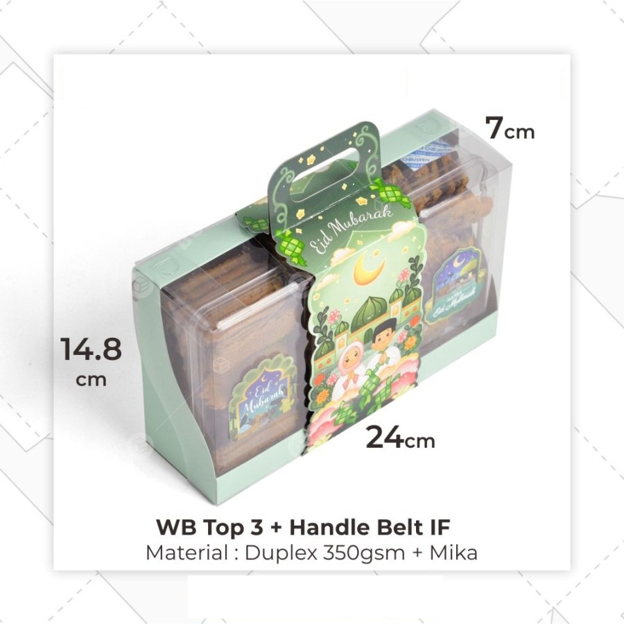 

Box Hampers Toples Idul Fitri Parcel Kue Kering WB TOP 3 GreenTea & Belt