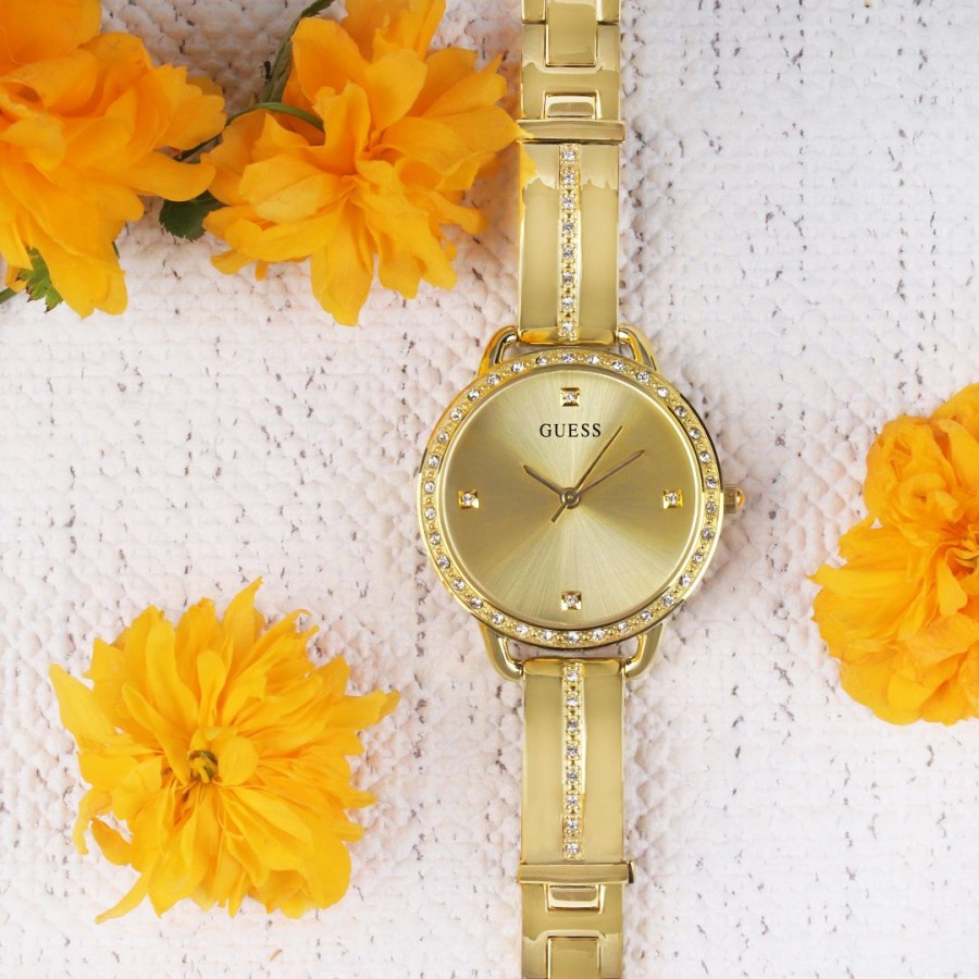 GUESS GW0022L2 Original Bellini Jam Tangan Wanita Analog Gold Kuning